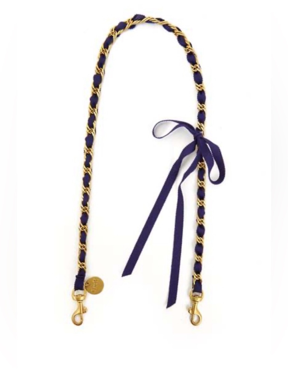 Clare V Grosgrain Ribbon Strap Navy/Gold Chain Bag Strap